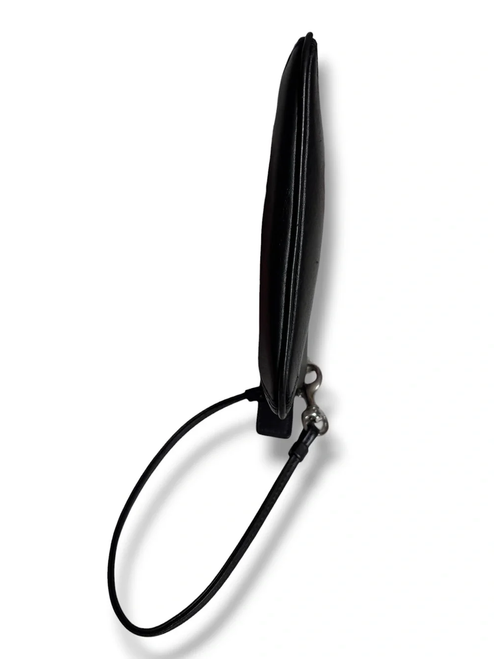 COACH Black Leather Zip Top Wristlet VINTAGE